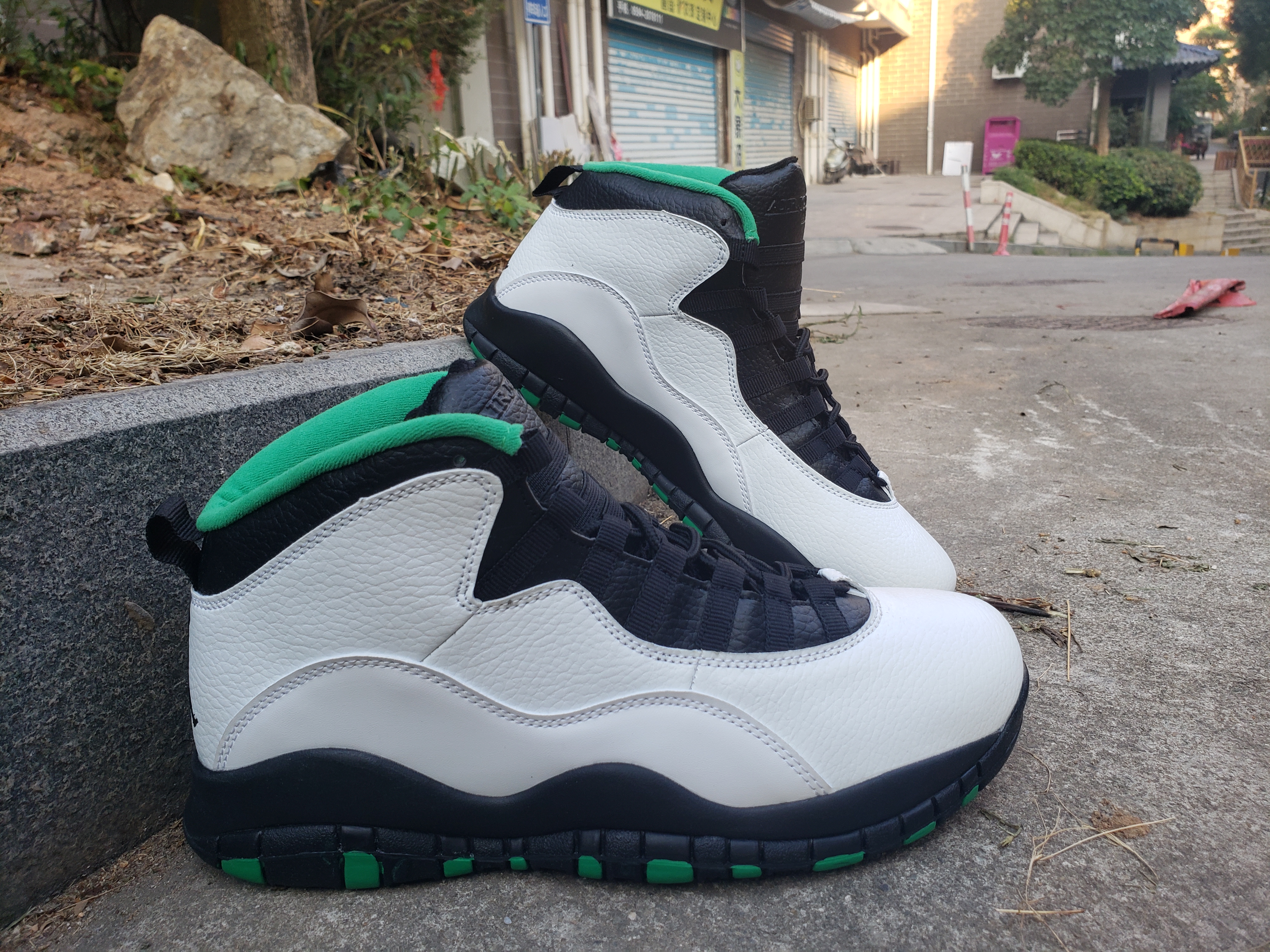 2019 Air Jordan 10 White Black Green Shoes - Click Image to Close